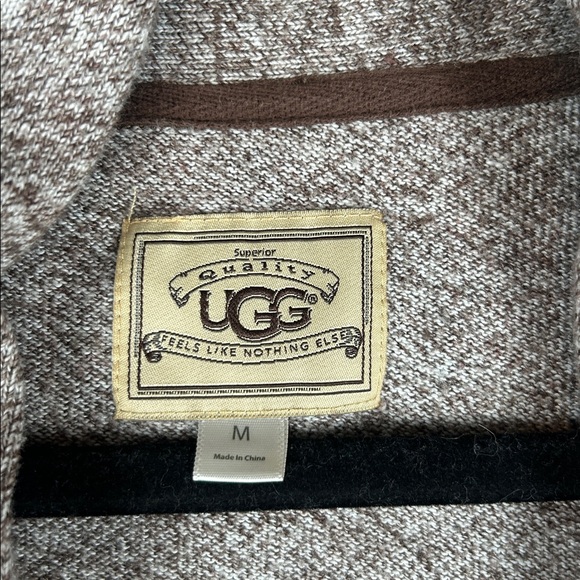 UGG Open Front Long Sleeve Marbled Brown White Long Cardigan Size M - Picture 10 of 16